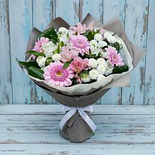 Букет цветов из:  Герберы, Альстромерии и Хризантемы #REPLACE_PRED# Дубовской