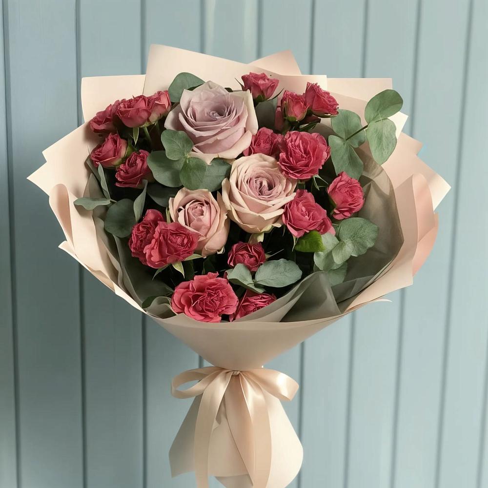 Букет цветов из: Гвоздики и Розы в Дубовской
