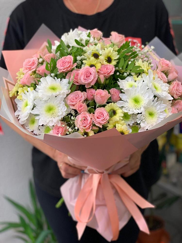 Букет цветов из: Розы и Хризантемы в Дубовской