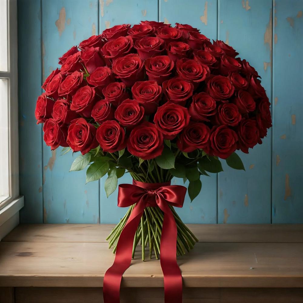 Букет Красные розы Блэк Меджик в Дубовской