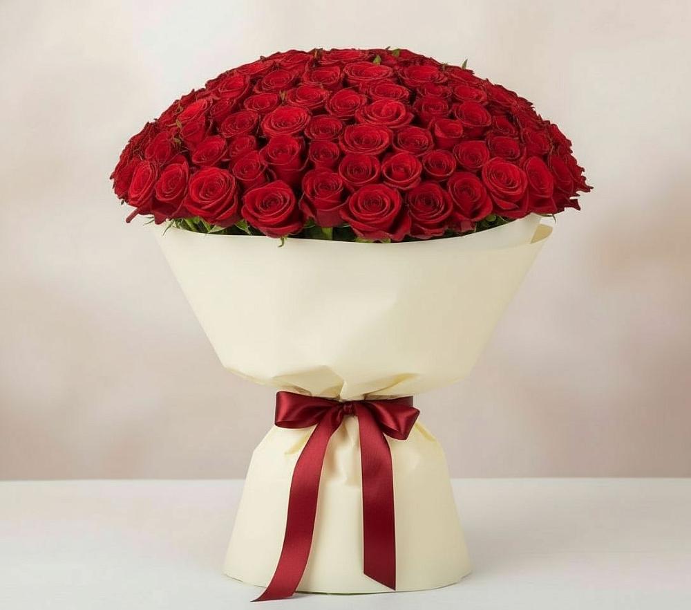 Букет 101 Красная роза Милано в Дубовской