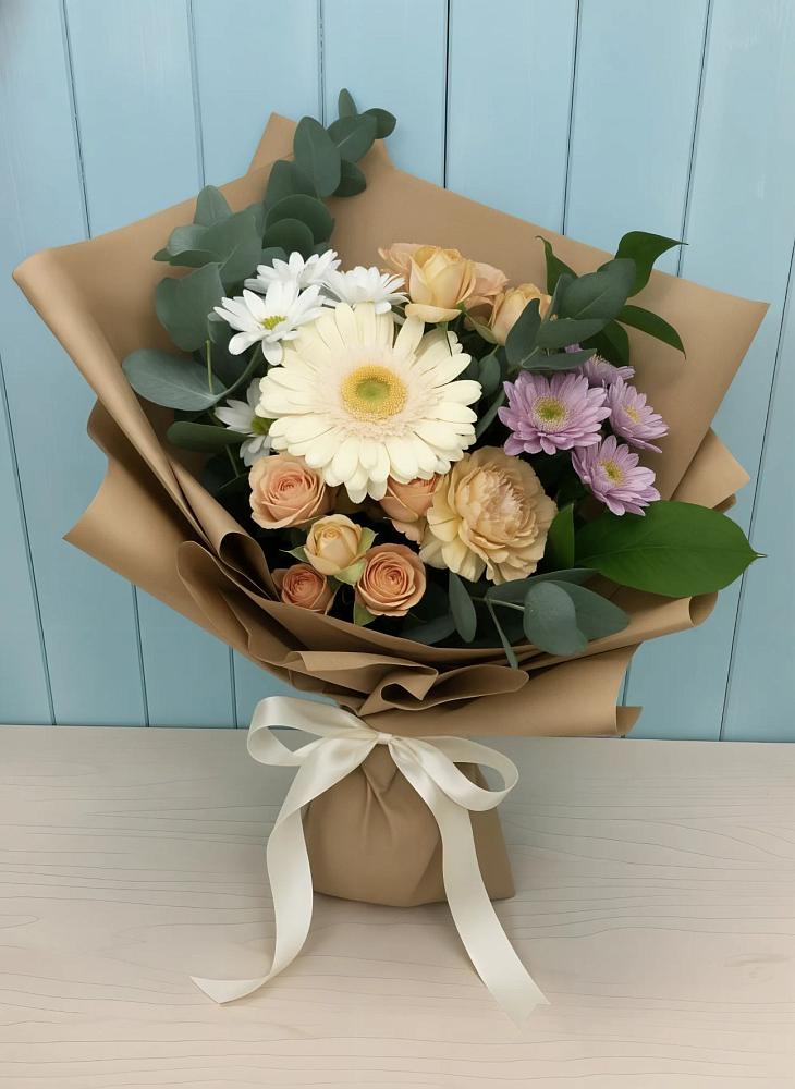 Букет цветов из: Герберы и Хризантемы в Дубовской