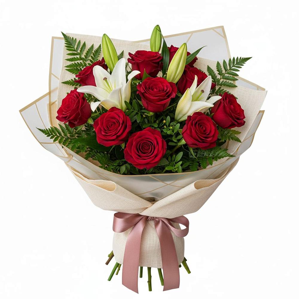 Букет цветов из: Лилии и Розы в Дубовской