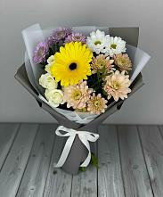 Букет цветов из:  Розы, Герберы и Хризантемы в Дубовской