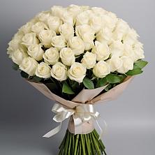 Букет 101 беля роза Белоснежка в Дубовской
