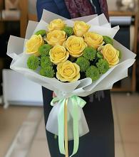 Букет цветов из:  Хризантемы и Розы в Дубовской