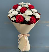 Букет цветов из:  Розы и Хризантемы в Дубовской