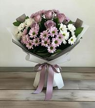 Букет цветов из:  Хризантемы и Розы в Дубовской