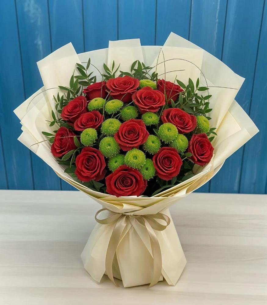 Букет цветов из: Розы и Хризантемы в Дубовской