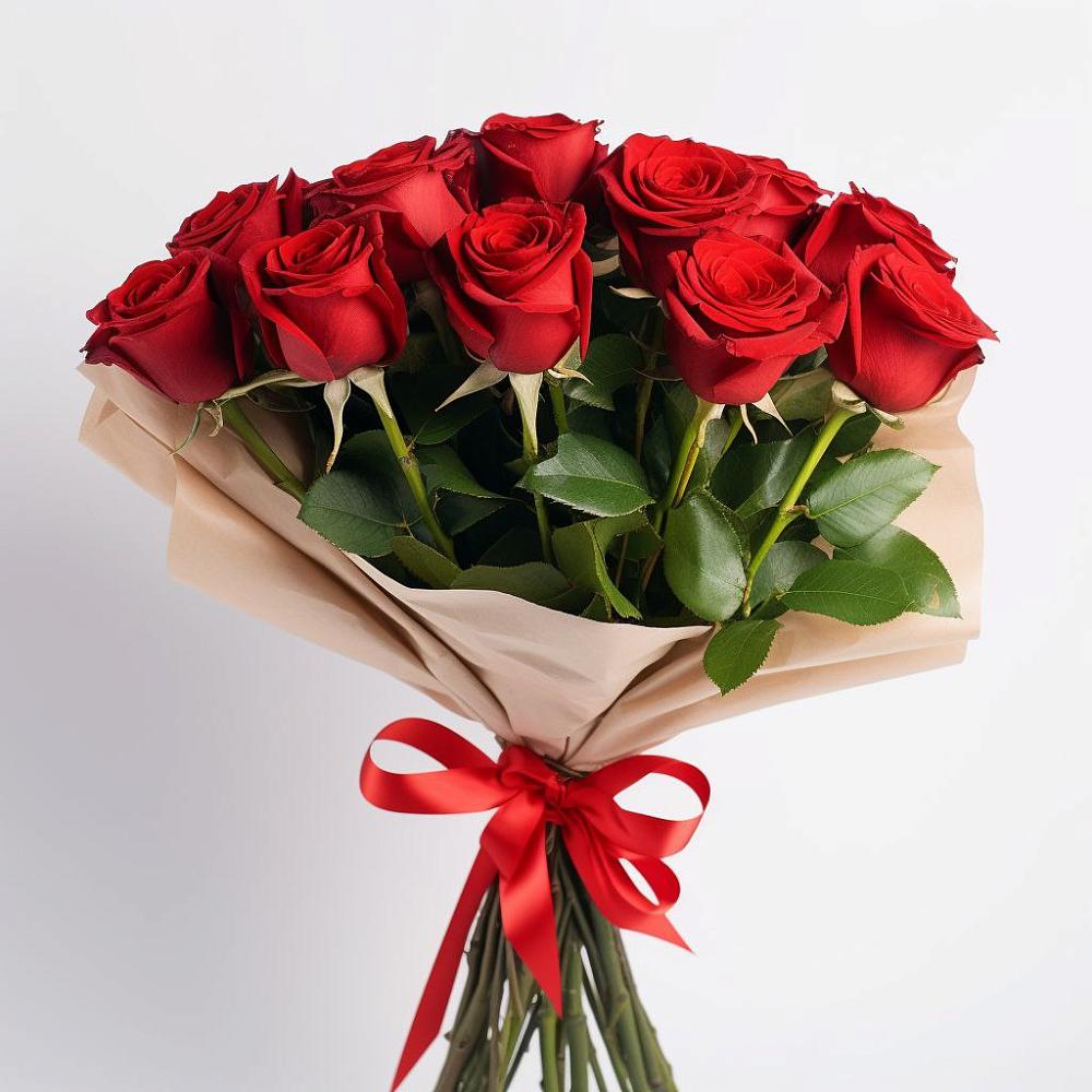 Букет 11 Красных роз Эдлесс Лав в Дубовской
