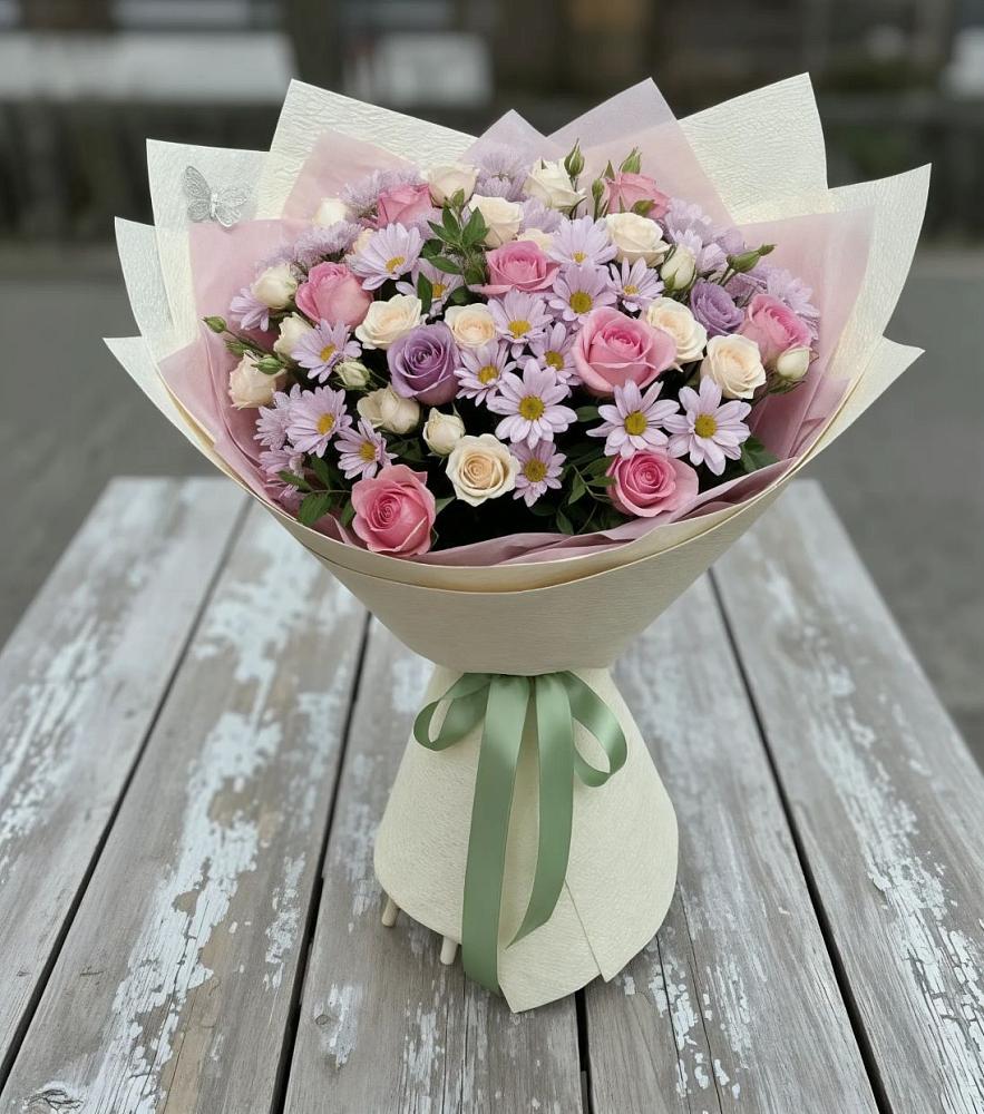 Букет цветов из: Розы и Хризантемы в Дубовской