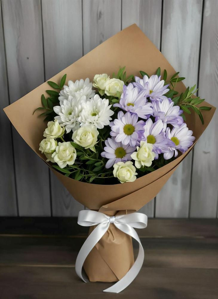 Букет цветов из: Хризантемы и Розы в Дубовской
